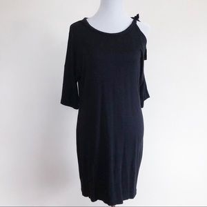 lou & grey | cold shoulder black dress xs